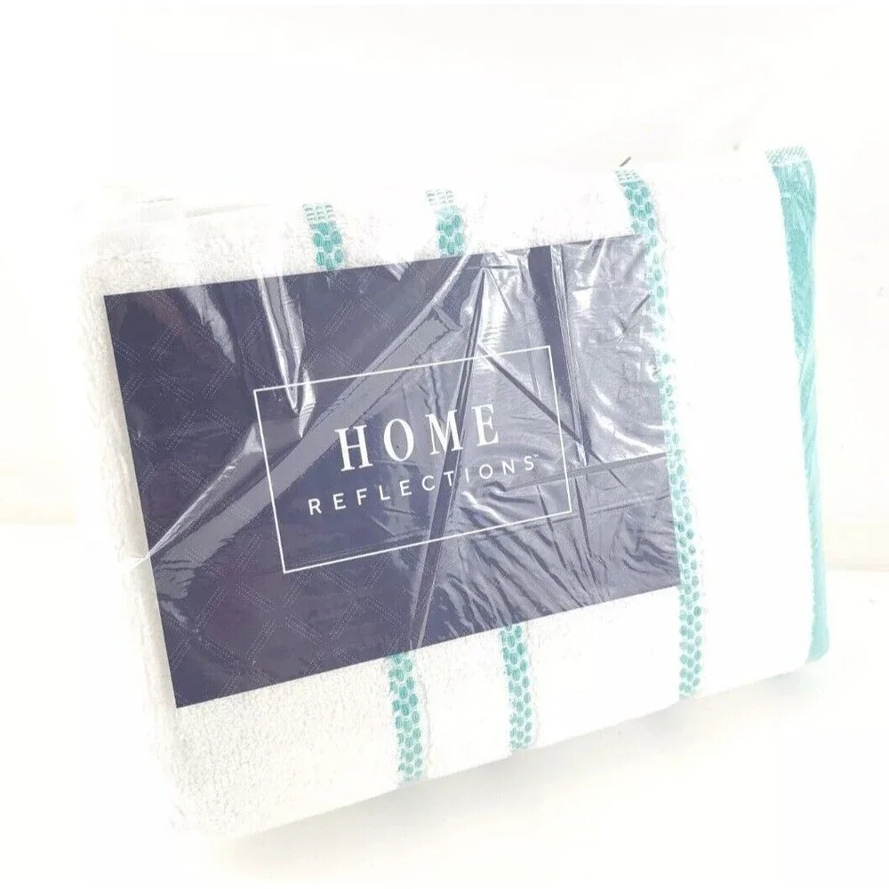 HOME REFLECTIONS EMBROIDERED HAND TOWEL 100% COTTON HAND TOWELS 4 PCS SET NEW